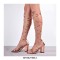 Peep Toe Chunky Heels Gladiators Ankle Wrap Patent Sandals - Gold