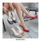 Peep Toe Transparent Chunky Heels Slippers Sandals - White