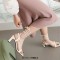 Peep Toe Chunky Block Heels Elegant Gladiator Straps Sandals - White Faux Leather