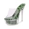 Peep Toe Transparent Leopard Print Stiletto Heels Platforms Sandals - Green