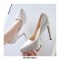 Pointed Toe Stiletto Heels Platforms Patent Pumps - White