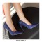 Pointed Toe Stiletto Print Heels Classic Pumps - Blue