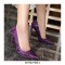 Pointed Toe Stiletto Print Heels Classic Pumps - Purple