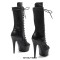 Peep Toe Side Zipper Stiletto Heels Platforms Knee Highs Lace Up Boots - Black