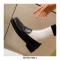 Round Toe British Style Oxford Leather Flats Loafers - Black