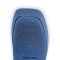 Square Toe Knee High Platforms Denim Chunky Heels Side Zipper Belt Buckle Straps Boots - Blue