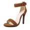 Peep Toe Stiletto Heels Ankle Buckle Straps Half Dorsay Sandals - Auburn