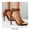Peep Toe Stiletto Heels Ankle Buckle Straps Half Dorsay Sandals - Auburn