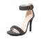 Peep Toe Stiletto Heels Ankle Buckle Straps Half Dorsay Sandals - Gray