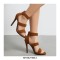 Peep Toe Stiletto Heels Ankle Straps Back Zipper Sandals - Auburn