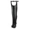 Round Toe Stiletto Heels Sexy Stretchy Pantyhose Platforms Boots - Black