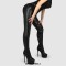 Round Toe Stiletto Heels Sexy Stretchy Pantyhose Platforms Boots - Black