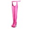 Round Toe Stiletto Heels Sexy Stretchy Pantyhose Platforms Boots - Rose Faux Leather