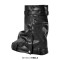 Round Toe Fold Over Mid Calf Knee Highs Lock Decorated Wedges Boots - Black Faux Leather