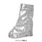 Round Toe Fold Over Mid Calf Knee Highs Lock Decorated Wedges Boots - Silver Faux Leather
