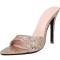 Pointed Toe Stiletto Heels Glitters Slippers Sandals - Gold