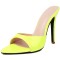 Pointed Toe Patent Stiletto Heels Slippers Sandals - Light Green