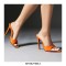 Pointed Toe Patent Stiletto Heels Slippers Sandals - Orange