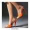 Pointed Toe Patent Stiletto Heels Slippers Sandals - Orange