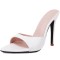 Pointed Toe Patent Stiletto Heels Slippers Sandals - White