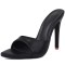 Pointed Toe Stiletto Heels Slippers Sandals - Black
