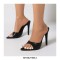 Pointed Toe Stiletto Heels Slippers Sandals - Black