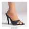 Pointed Toe Stiletto Heels Slippers Sandals - Blue