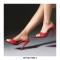 Pointed Toe Stiletto Heels Slippers Sandals - Red