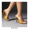 Pointed Toe Stiletto Heels Slippers Sandals - Yellow