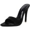 Pointed Toe Stiletto Heels Sequined Slippers Sandals - Black