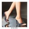 Pointed Toe Stiletto Heels Sequined Slippers Sandals - Gold