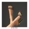 Pointed Toe Snake Print Stiletto Heels Slippers Sandals - Gold