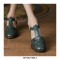 Round Toe Summer Ankle Straps Gladiator Fretwork Rustic Flat Sandals - Blue