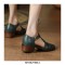Round Toe Summer Ankle Straps Gladiator Fretwork Rustic Flat Sandals - Blue