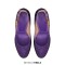 Round Toe Chunky Heels Ankle Buckle Straps Platforms Rhinestones Pumps - Purple Faux Leather