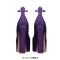 Round Toe Chunky Heels Ankle Buckle Straps Platforms Rhinestones Pumps - Purple Faux Leather