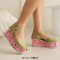 Peep Toe Transparent Shaft Flower Platforms Wedges Ankle Buckle Straps Sandals Slippers - Green PVC