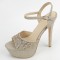 Peep Toe Ankle Buckle Straps Stiletto Heels Glitter Sequin Platforms Pumps - Gold