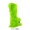 Round Toe Fur Plush Platforms Cute Monster Wedges Platforms Ankle Highs Boots - Green Faux Fur