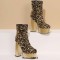 Round Toe Platforms Side Zipper Ankle Highs Bling Style Boots - Gold Sequined Cloth