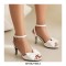 Peep Toe Ankle Buckle Straps Bowtied Stiletto Heels Satin Sandals - White