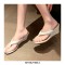 Summer Outside Monaco Wedges Flip Flops Sandals - Beige