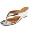 Summer Outside Monaco Wedges Flip Flops Sandals - Silver