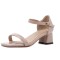 Peep Toe Chunky Heels Ankle Buckle Straps Flip Flops Patent Sandals - Pink