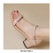 Peep Toe Chunky Heels Ankle Buckle Straps Flip Flops Patent Sandals - Pink