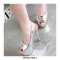 Peep Toe Metallic Platforms Stiletto Heels Slingback Sandals Pumps - Silver