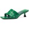 Peep Toe Outside Kitten Heels Sandals - Green
