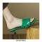 Peep Toe Outside Kitten Heels Sandals - Green