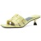 Peep Toe Outside Kitten Heels Sandals - Yellow