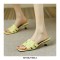 Peep Toe Outside Kitten Heels Sandals - Yellow